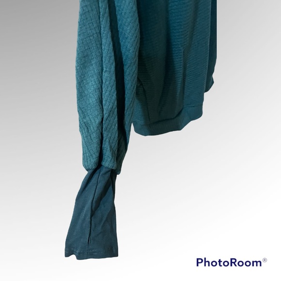 Waffle knit sweater - teal - Picture 3 of 5